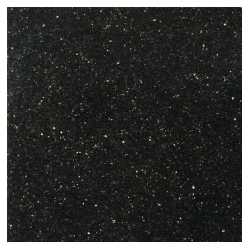 Granite Galaxy Black 12"x12" Granite Floor Tile, Set of 1