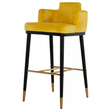 Derick Modern Glam Yellow Barstool Set of 2