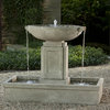 Austin Outdoor Water Fountain, Aged Limestone