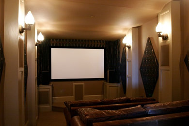 Inspiration for a timeless home theater remodel in Portland