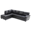 Glory Furniture Gallant Faux Leather Sectional in Black
