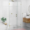 78"x43.5" Frameless Shower Door Wall Hinge, Polished Brass