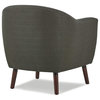 Contemporary Accent Chair, Barrel Seat With Textured Fabric Upholstery, Grey