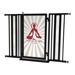 Fusion Gates - Fusion Gate with Dog Is My Zen Design, Black, 36"-52" - Dog Gates