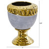 9.25" Regal Stone Urn With Gold Accents