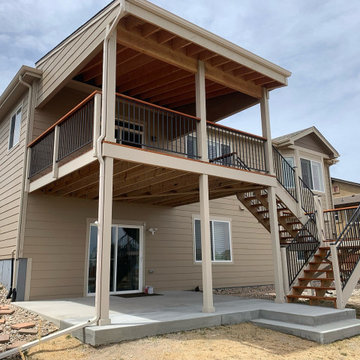 Heart Redwood Deck with Shed Roof Deck Cover
