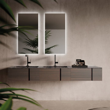 Modern Master Bathroom Vanity with His and Her Sink