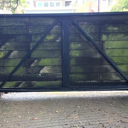 Repurposed wood/steel gate combination slide gate - Home Improvement