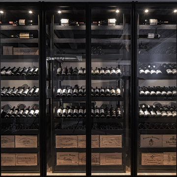 Bespoke steel wine cabinet "Sliding" - Brugge