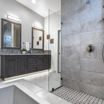 (Custom Home) Indoor Pool with Puget Sound Views