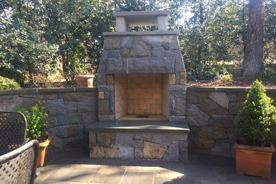 Dunwoody small backyard with Outdoor Fireplace
