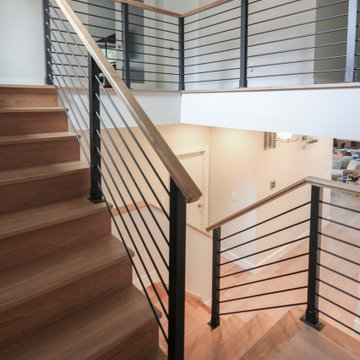Project #71 | Modern Hickory Staircase with Horizontal Balustrade