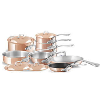 Mauviel M’6S Copper 12-Piece Cookware Set, Cast Stainless Steel Handles