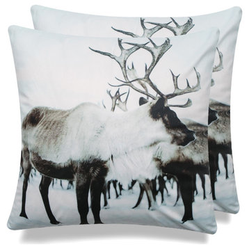 Cottage Icons Throw Pillow, 20"x20", Set of 2, Moose