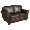 Palazzo Leather Loveseat, Brown