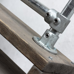 Ethan Reclaimed Scaffolding Desk with Built In Storage, Monitor Mount & Storage - Desks & Writing Bureaus