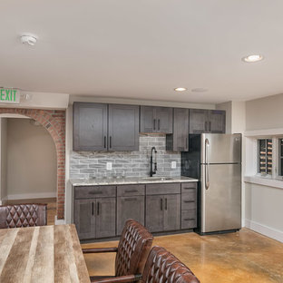 Inspiration for a midcentury basement in Baltimore.