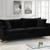Naomi Velvet Upholstered Sofa, Black
