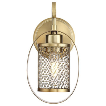 Savoy House Meridian 1 Light Wall Sconce Natural Brass