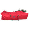 7.5' Red and Green Rolling Artificial Christmas Tree Storage Bag