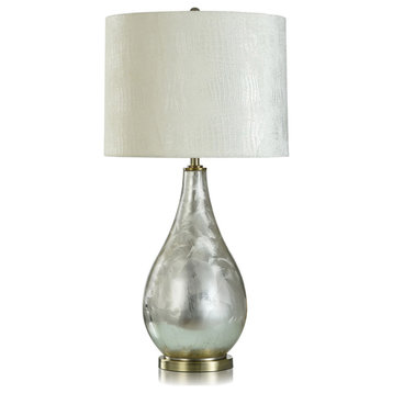 Enchanting 1 Light Table Lamp, Silver/Brushed Brass/Off-White/Shiny
