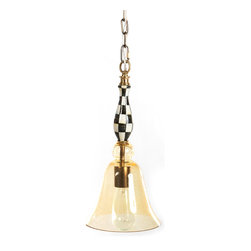 Courtly Small Bell Pendant Lamp - Amber | MacKenzie-Childs - Pendant Lighting