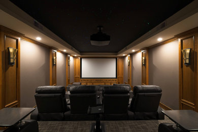 Inspiration for a home theater remodel in Orange County