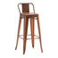 Industrial Bar Stool With Back Rest, Copper