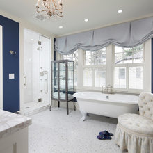 chandelier master bath