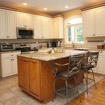 White Maple Transitional Kitchen With Custom Island in Takoma Park, MD