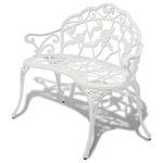 vidaXL - vidaXL Outdoor Patio Bench Garden Bench with Armrests Cast Aluminum White - The bench will complement any garden or patio with its ornate decorations and romantic style, and it will be simply indispensable on cozy summer nights. Made of high-quality cast aluminum, this garden bench is weather-resistant and highly durable. The cast iron legs add to its sturdiness. The detailed scrollwork and charming floral pattern add a classy accent to any garden or outdoor space. This park bench is suitable for 2 people.