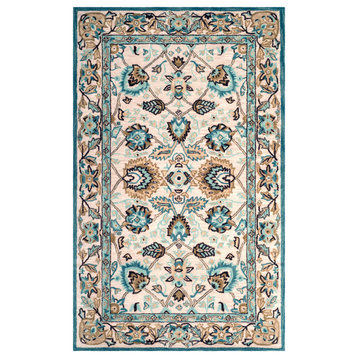 Safavieh Antiquity Collection AT812 Rug, Peacock/Blue, 4'x6'