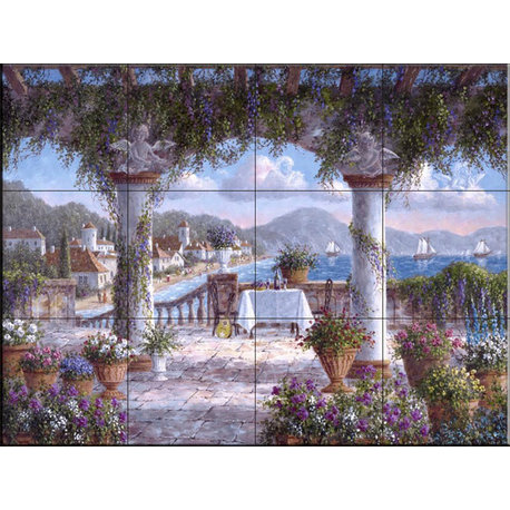 Tile Mural, Tuscan Serenade by Dennis Lewan