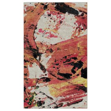 Machine Washable Eclectic Ginger Spice Area Rug, 8'x10'