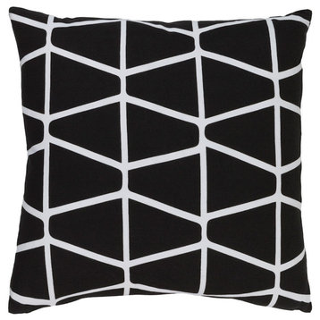 Somerset by Surya Pillow Cover, Black/White, 22' x 22'