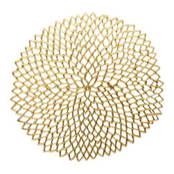 Chilewich Dahlia Pressed Vinyl Round Placemat - Placemats