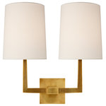 Visual Comfort & Co. - Ojai Large Double Sconce in Soft Brass with Linen Shade - N/A