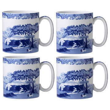 Spode Blue Italian 9 oz Mugs - Set of 4