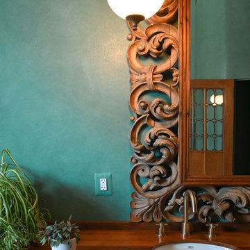 Green Tadelakt Plaster Bathroom