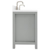 Ariel Bristol 60" Double Rectangle Sink Bathroom Vanity, Carrara Quartz, Grey
