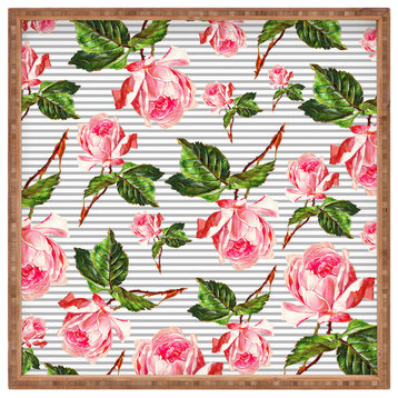 Deny Designs Allyson Johnson Roses And Stripes Square Tray