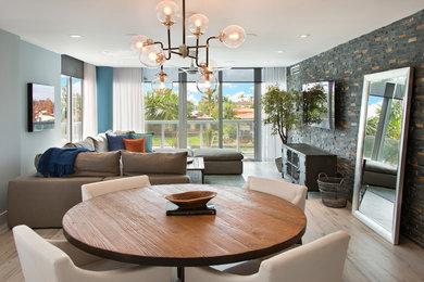 Inspiration for a transitional home design in Miami.