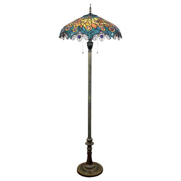 Art Nouveau Peacock Floor Lamp