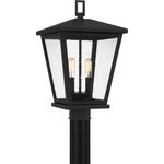 Quoizel - Quoizel JFY9011MBK One Light Outdoor Post Mount Joffrey Matte Black - Refresh your home`s exterior with the Joffrey collection of post, wall, and hanging outdoor lanterns. Clear seeded glass panels are highlighted by a Matte Black frame - providing both style and durability. With its classic square silhouette, Joffrey is fitting for a variety of exteriors.