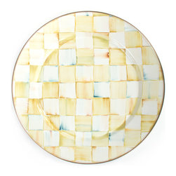 Parchment Check Enamel Charger/Plate | MacKenzie-Childs - Charger Plates