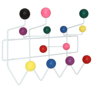 Modway Gumball Modern Wood Iron and Steel Coat Rack in Multi-Color