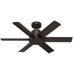 Hunter Fan Company - Kennicott 44" Outdoor Fan, Premier Bronze - Inspired by the sleek design elements involved in the electronic industry, the Kennicott ceiling fan enhances your smaller spaces with a clean, modern touch. Make a statement in your kitchen, bathrooms, and laundry rooms with any of the available finishes, including Dusty Green. This fan is damp rated for your outdoor spaces and style-rated for any room in your home. The Kennicott features a wall control for easy speed adjustments, WhisperWind motor for whisper-quiet performance, and is part of the SureSpeed collection ? guaranteed optimized, high-speed cooling.