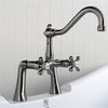 Kingston Brass 7" Center Deck Mount Clawfoot Tub Faucet, Brushed Nickel