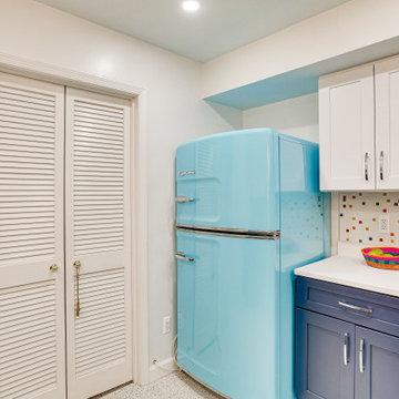 White and Blue Kitchen Design Chevy Chase, MD