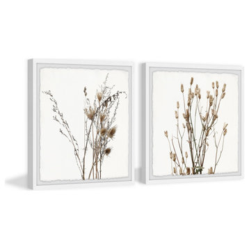 Vintage Dried Flowers Diptych, 24"x12"